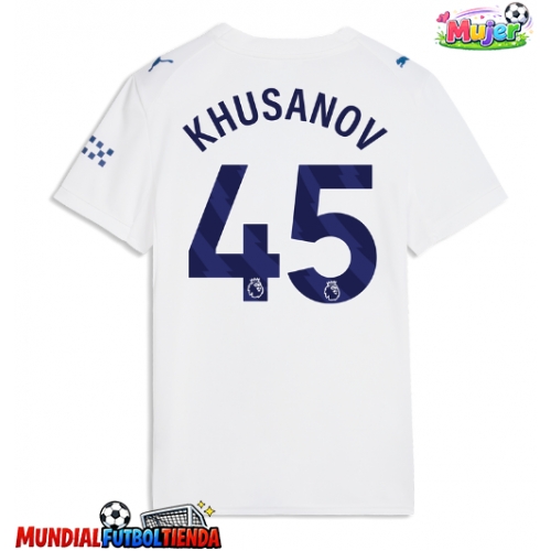 Camiseta Manchester City Abdukodir Khusanov #45 Tercera Equipación Replica 2026-27 para mujer mangas cortas